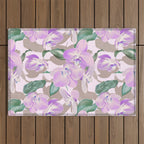 Lovely lilac exotic flowers L Outdoor Rug Gallery Image 1