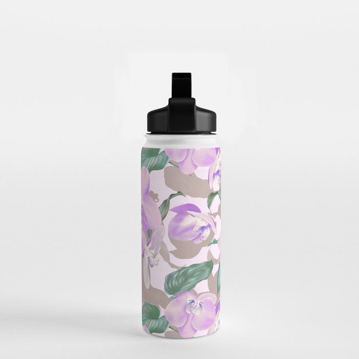 Lovely lilac exotic flowers L Water Bottle Gallery Image 2