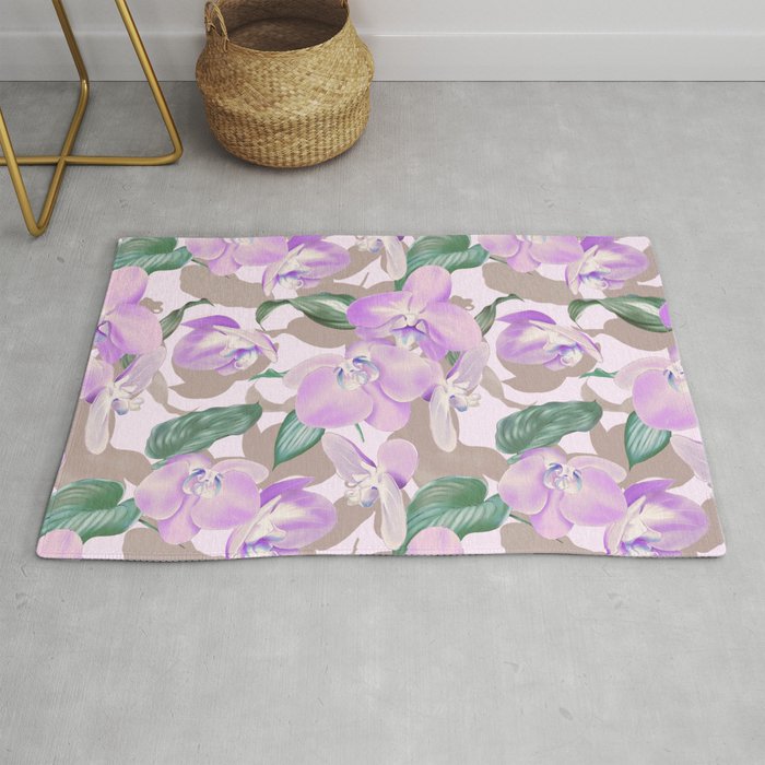 Lovely lilac exotic flowers L Rug Gallery Image 1