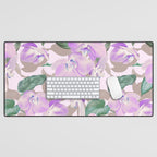 Lovely lilac exotic flowers L Desk Mat Gallery Image 1
