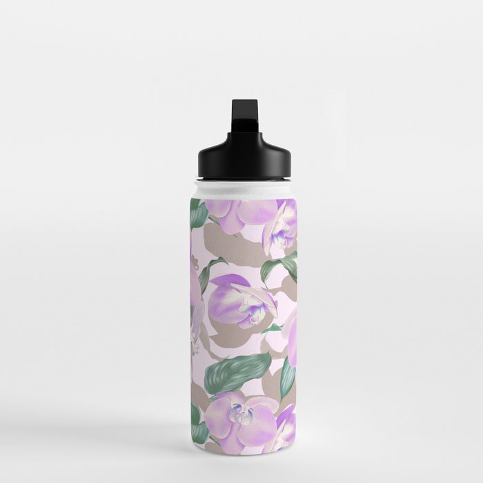 Lovely lilac exotic flowers L Water Bottle Gallery Image 3