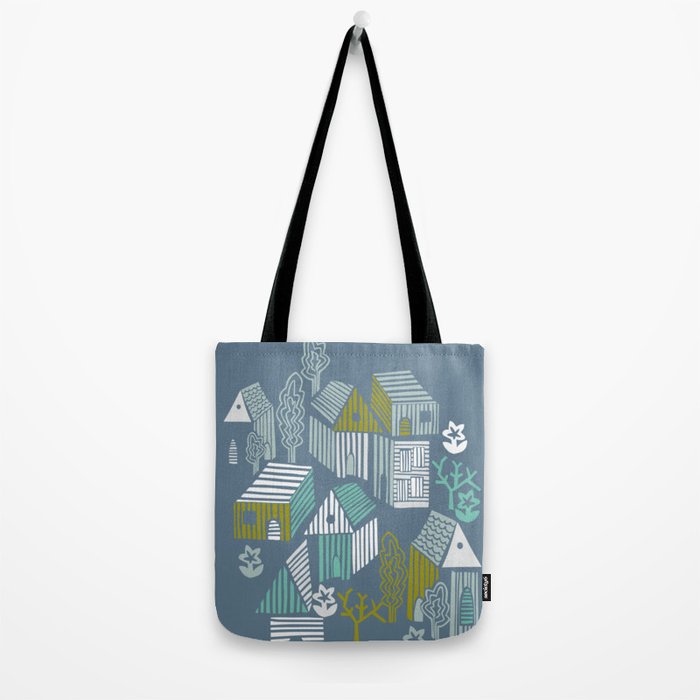 bonjour ma vie; City life collection blue teal Tote Bag Gallery Image 2