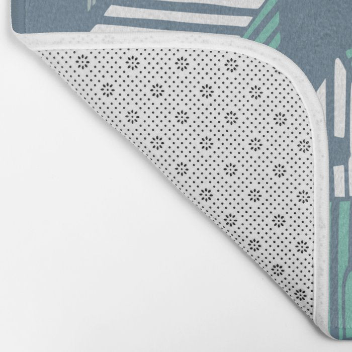 bonjour ma vie; City life collection blue teal Bath Mat Gallery Image 2