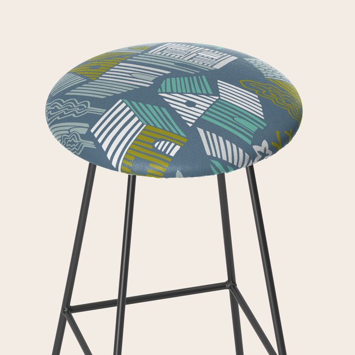 bonjour ma vie; City life collection blue teal Stool Gallery Image 2
