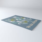 bonjour ma vie; City life collection blue teal Rug Gallery Image 3