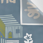 bonjour ma vie; City life collection blue teal Wall Tapestry Gallery Image 3
