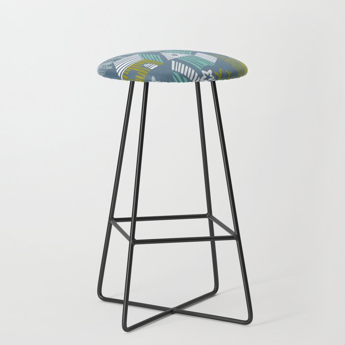 bonjour ma vie; City life collection blue teal Stool Gallery Image 1