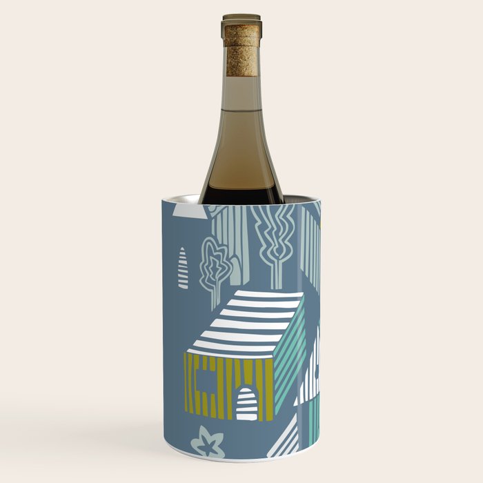 bonjour ma vie; City life collection blue teal Wine Chiller Gallery Image 2