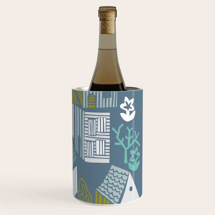 bonjour ma vie; City life collection blue teal Wine Chiller Gallery Image 3