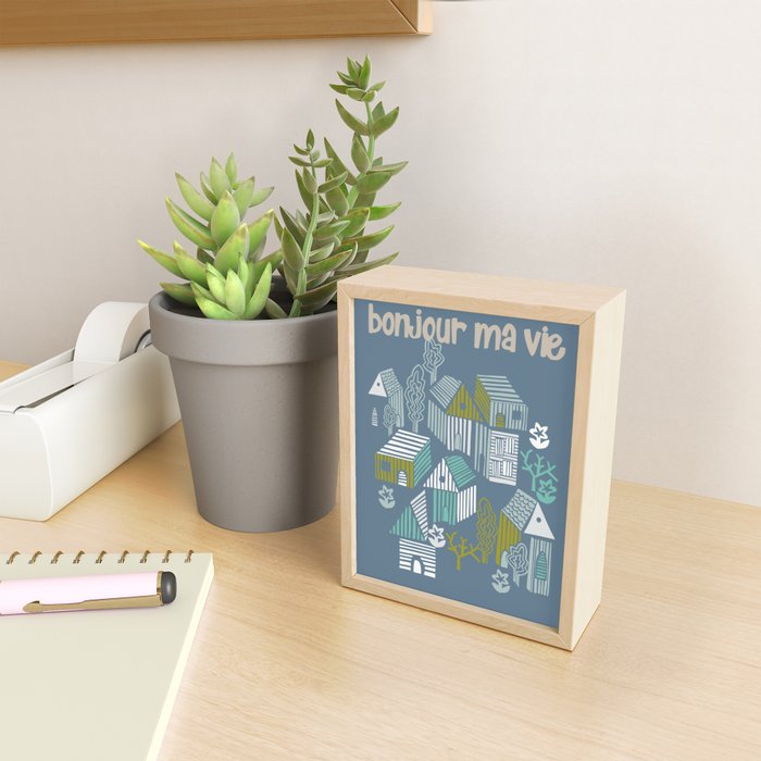 bonjour ma vie; City life collection blue teal Mini Art Print Gallery Image 2