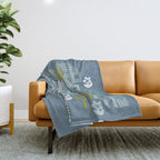 bonjour ma vie; City life collection blue teal Throw Blanket Gallery Image 1