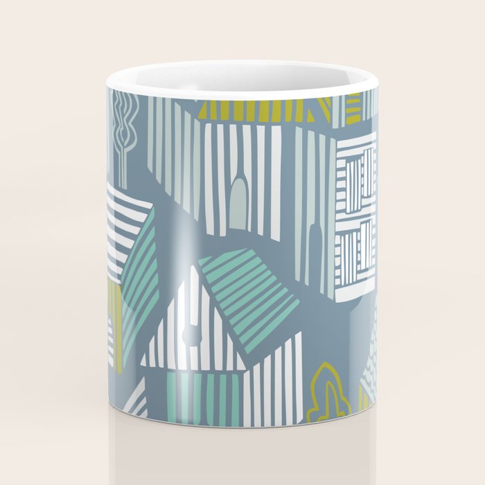 bonjour ma vie; City life collection blue teal Coffee Mug Gallery Image 4