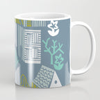 bonjour ma vie; City life collection blue teal Coffee Mug Gallery Image 1