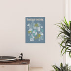 bonjour ma vie; City life collection blue teal Poster Gallery Image 2