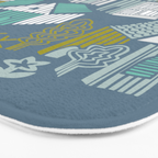 bonjour ma vie; City life collection blue teal Bath Mat Gallery Image 3