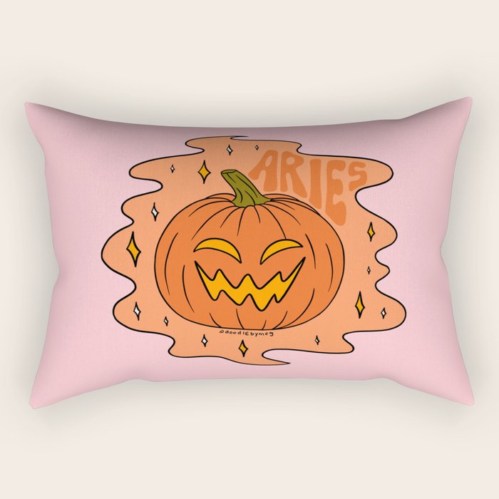 Aries Jack O Lantern Rectangular Pillow Gallery Image 2