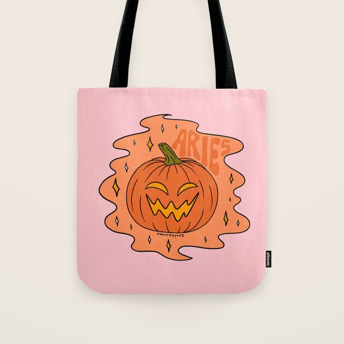 Aries Jack O Lantern Tote Bag Gallery Image 1