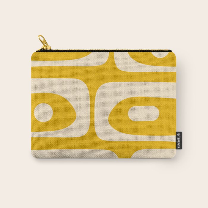 Mid Century Modern Abstract Retro Piquet Minimalist Pattern in Warm Mustard Yellow Carry All Pouch Gallery Image 1