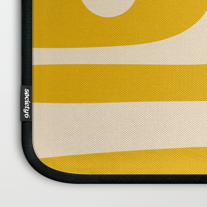 Mid Century Modern Abstract Retro Piquet Minimalist Pattern in Warm Mustard Yellow Laptop Sleeve Gallery Image 3