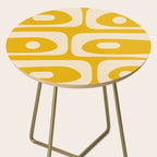 Mid Century Modern Abstract Retro Piquet Minimalist Pattern in Warm Mustard Yellow Side Table Gallery Image 2