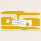 Mid Century Modern Abstract Retro Piquet Minimalist Pattern in Warm Mustard Yellow Desk Mat Gallery Image 1
