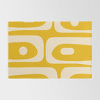 Mid Century Modern Abstract Retro Piquet Minimalist Pattern in Warm Mustard Yellow Rug Gallery Image 2