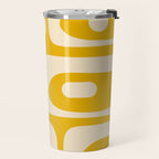 Mid Century Modern Abstract Retro Piquet Minimalist Pattern in Warm Mustard Yellow Travel Mug Gallery Image 2