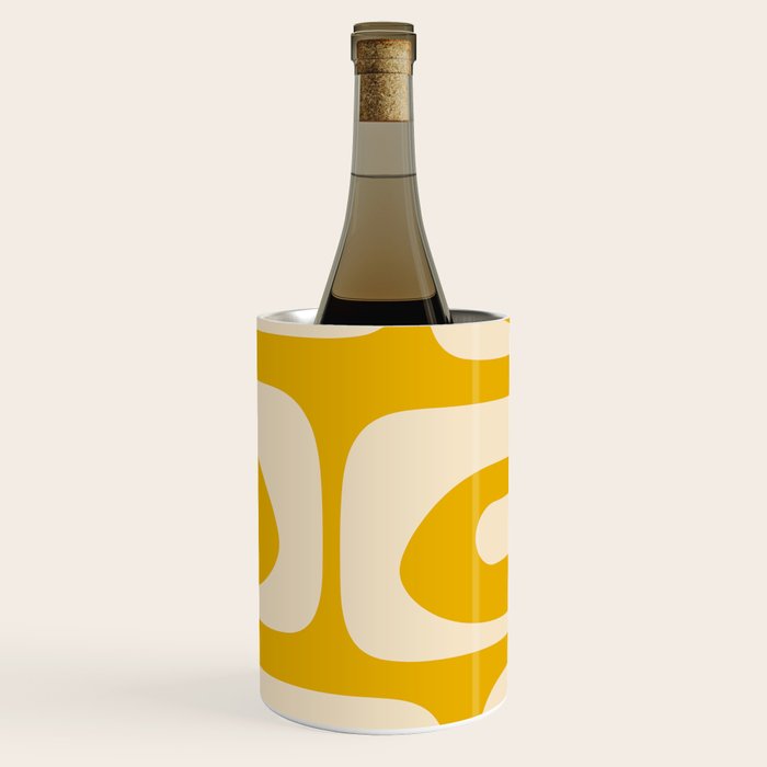 Mid Century Modern Abstract Retro Piquet Minimalist Pattern in Warm Mustard Yellow Wine Chiller Gallery Image 1
