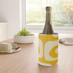 Mid Century Modern Abstract Retro Piquet Minimalist Pattern in Warm Mustard Yellow Wine Chiller Gallery Image 4