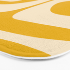 Mid Century Modern Abstract Retro Piquet Minimalist Pattern in Warm Mustard Yellow Bath Mat Gallery Image 3