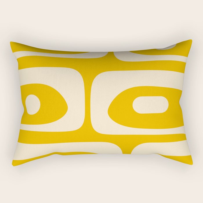 Mid Century Modern Abstract Retro Piquet Minimalist Pattern in Warm Mustard Yellow Rectangular Pillow Gallery Image 1