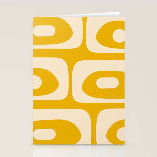 Mid Century Modern Abstract Retro Piquet Minimalist Pattern in Warm Mustard Yellow Stationery Card Gallery Image 1