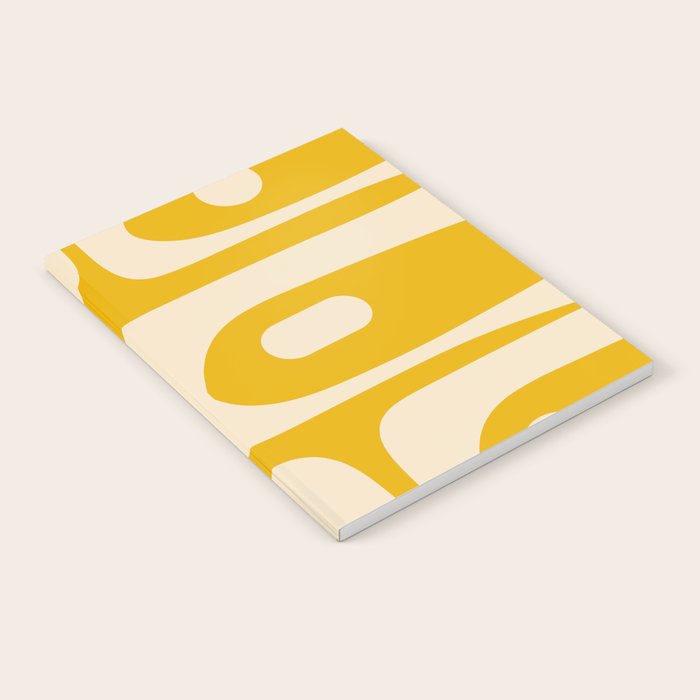 Mid Century Modern Abstract Retro Piquet Minimalist Pattern in Warm Mustard Yellow Notebook Gallery Image 2