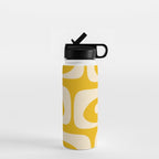Mid Century Modern Abstract Retro Piquet Minimalist Pattern in Warm Mustard Yellow Water Bottle Gallery Image 1