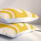 Mid Century Modern Abstract Retro Piquet Minimalist Pattern in Warm Mustard Yellow Pillow Sham Gallery Image 3