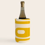 Mid Century Modern Abstract Retro Piquet Minimalist Pattern in Warm Mustard Yellow Wine Chiller Gallery Image 3