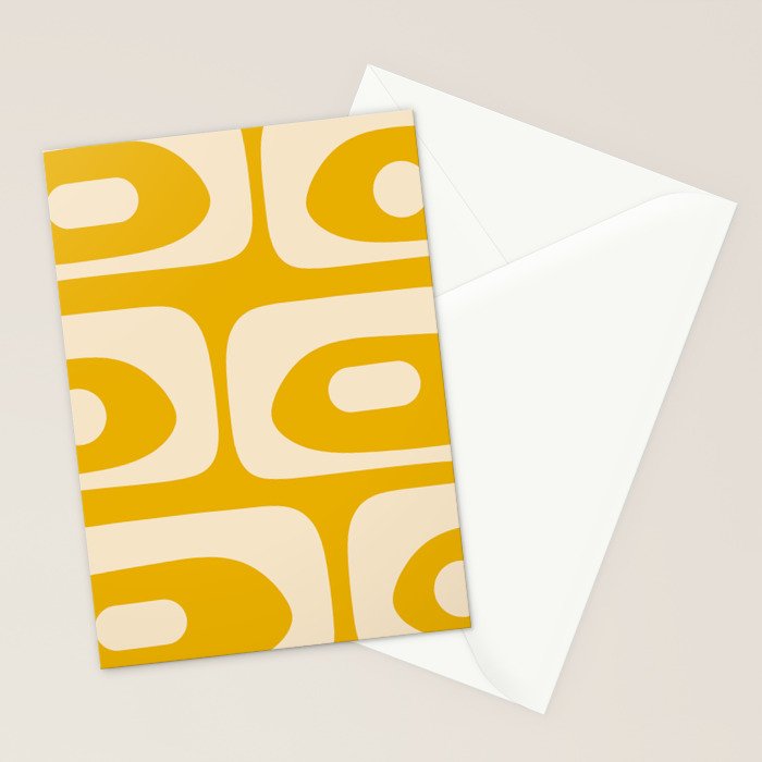 Mid Century Modern Abstract Retro Piquet Minimalist Pattern in Warm Mustard Yellow Stationery Card Gallery Image 2