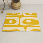 Mid Century Modern Abstract Retro Piquet Minimalist Pattern in Warm Mustard Yellow Rug Gallery Image 1