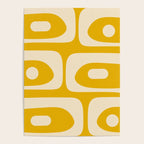 Mid Century Modern Abstract Retro Piquet Minimalist Pattern in Warm Mustard Yellow Poster Gallery Image 4