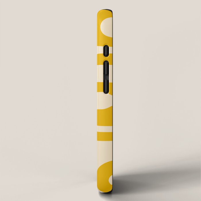 Mid Century Modern Abstract Retro Piquet Minimalist Pattern in Warm Mustard Yellow iPhone Case Gallery Image 2