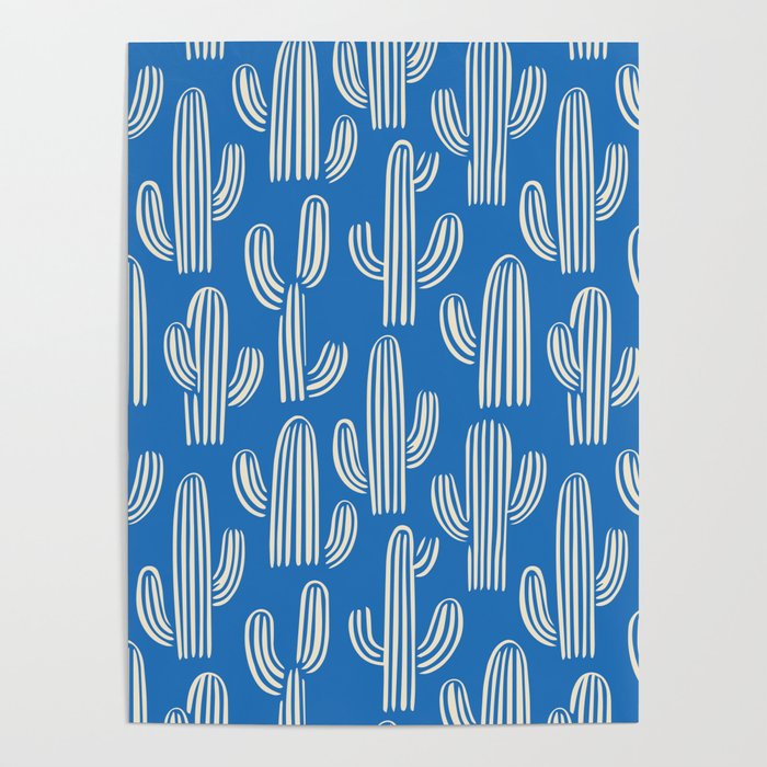 Cactus plant hand drawn pattern Poster Gallery Image 4