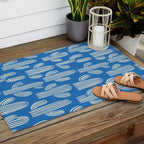 Cactus plant hand drawn pattern Outdoor Rug Gallery Image 2