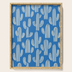 Cactus plant hand drawn pattern Serving Tray Gallery Image 1