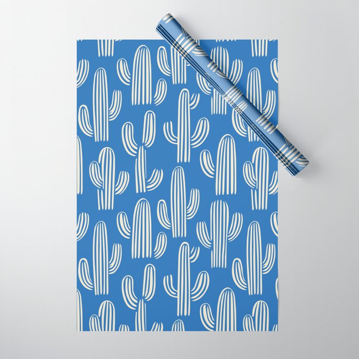 Cactus plant hand drawn pattern Wrapping Paper Gallery Image 1