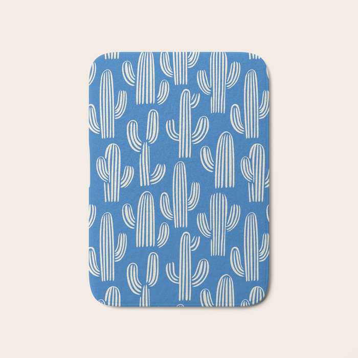 Cactus plant hand drawn pattern Bath Mat Gallery Image 1