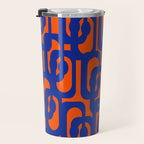 Contemporary Abstract Loop Pattern in Bright Blue and Orange Travel Mug Gallery Image 3