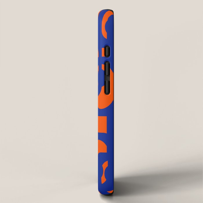 Contemporary Abstract Loop Pattern in Bright Blue and Orange iPhone Case Gallery Image 2