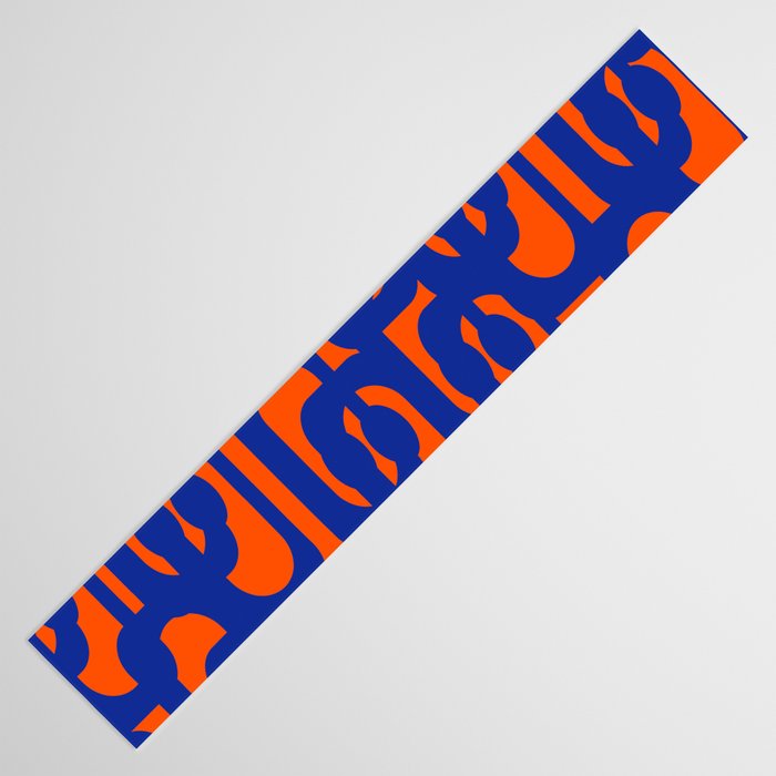 Contemporary Abstract Loop Pattern in Bright Blue and Orange Table Runner Gallery Image 3