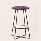 Contemporary Abstract Loop Pattern in Bright Blue and Orange Stool Gallery Image 1