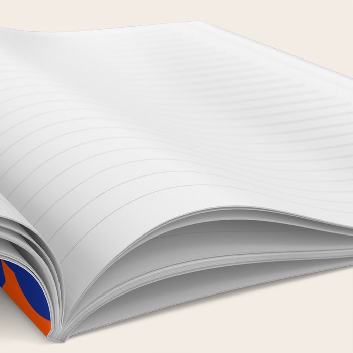 Contemporary Abstract Loop Pattern in Bright Blue and Orange Notebook Gallery Image 2